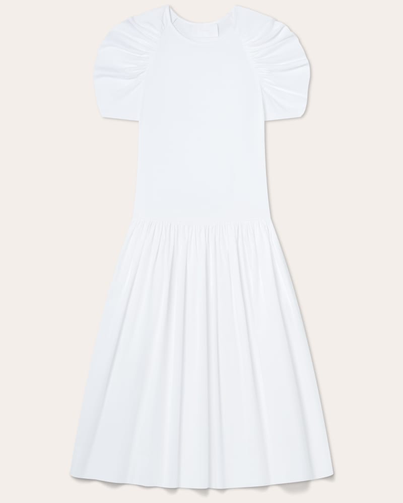 Front of a size L Arcane Dress in White by Merlette. | dia_product_style_image_id:348229